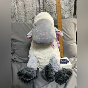 Animal Adventure Cream & Grey Faced Sheep with Gingham Hooves Plush